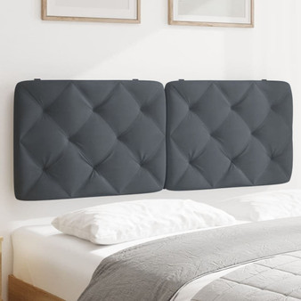  Headboard Cushion Dark Grey Velvet, Foam 53.9 in mattress width A949-376076