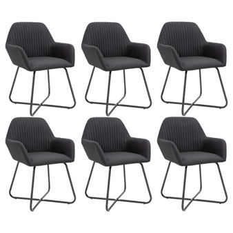  Dining Chair Set of 6 Black Polyester and powder-coated steel A949-277107
