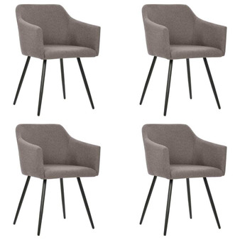  Dining Chair Set of 4 Taupe Fabric (100% polyester), metal Medium A949-3065680