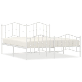  Bed Frame White Powder-Coated Steel 72 x 84 in Bed Frame A949-373861