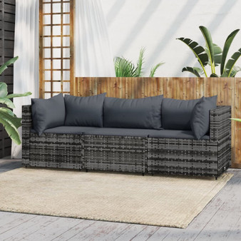  Patio Lounge Set Grey with Anthracite cushions A949-319766