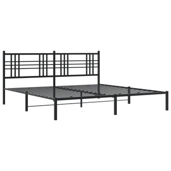  Bed Frame Black Powder-Coated Steel Double Bed Frame A949-376330