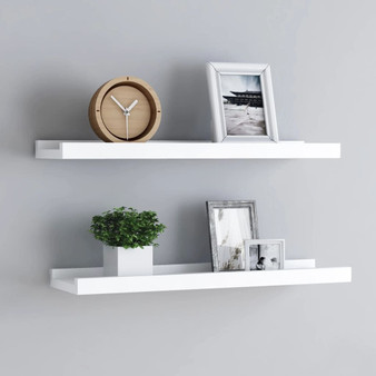  Frame Ledge Shelf Set of 2 White MDF 23.6 in x 3.5 in x 1.2 in A949-323929