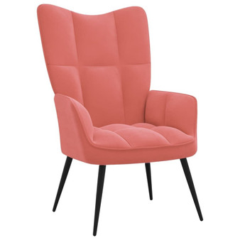  Relaxing Chair Pink Velvet (100% polyester), steel Medium A949-328077