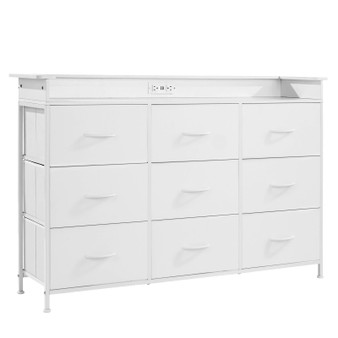 9 Drawer Dresser, Tall Drawer Dresser with Fabric Bin, Closet Storage Drawers with Sturdy Metal Fra E415-3LZWCTJ9C1C5IREUAV1