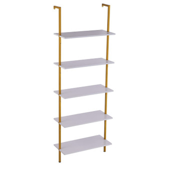 Ladder Shelf, 5-Tier Bookshelf 24x11.8in, Open Wall-Mounted Ladder Shelf with Metal Frame,Storage R E415-JSGZWJFGHMBJJLPOLV0