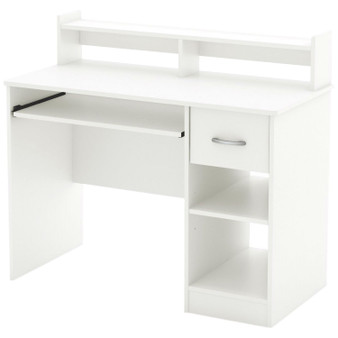 Contemporary Home Office Computer Desk in White Wood Finish Q280-SACDW9941