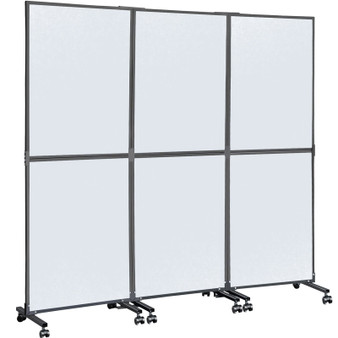 Acoustic Room Divider 72" x 66" Office Partition Panel 3 Pack Office Divider Wall Cool Gray Office  E415-LDSGYPF7266SPLHS1V0