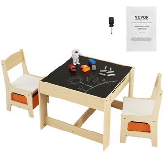 Kids Table and Chair Set, Wooden Activity Table with Storage Space and Boxes, Kids Play Table for T E415-DCWETZYYZEYBIAWBVV0
