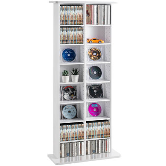 Media Storage Cabinet, 8-layer DVD Shelf Holds up to 464 CDs, Adjustable CD Shelves 16 Compartments E415-DVDCDCCJKFS1YOOIZV0