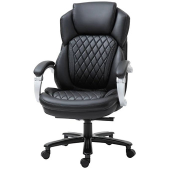 Black Big and Tall Diamond Stitching Executive Adjustable Height Office Chair Q280-BGLSJDK4712752