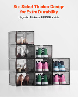 Shoe Storage Boxes, 9 Pack Clear Stackable Shoe Boxes Storage Organizers with Magnetic Door, Fit up E415-KDDQTMCXXHQK0RMOI001V0