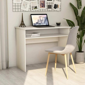 Desk White Engineered Wood Small Desk Rectangular Modern A949-801170