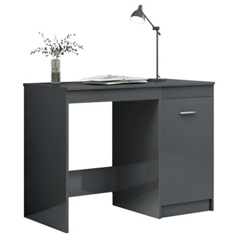 Desk High gloss grey Engineered wood 39.4x19.7x29.9 in A949-801804
