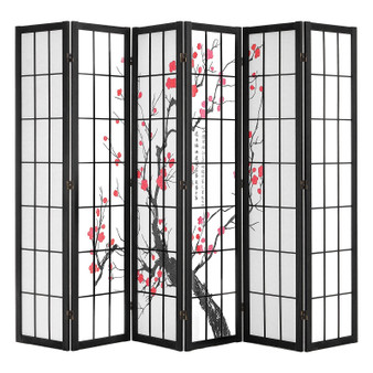 Room Divider, 6 Panel Japanese Room Divider Screen, Wood Folding Privacy Screen Indoor, Japanese Pa E415-RSPF6MBLXTA0U7GKTV0