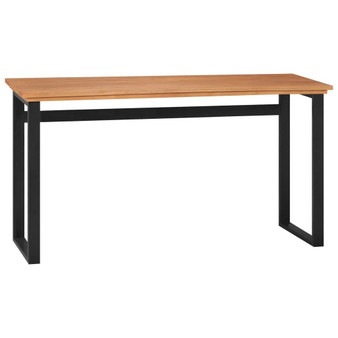 Desk Natural teak, Black Solid teak wood Medium Desk A949-337924