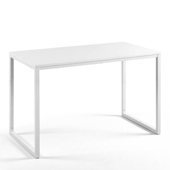 Modern Home Office Desk with White Metal Frame and Wood Top Q280-WHMEDES42957