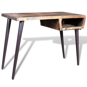 Desk Multi-color Reclaimed wood, Painted iron 43.3 x 19.7 x 31.5 in A949-241138
