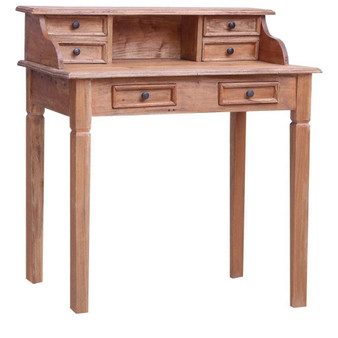 Writing Desk Warm Brown Solid Mahogany Wood Medium Writing Desk A949-283912
