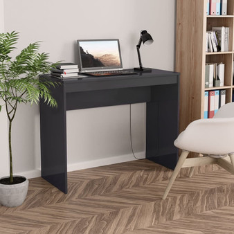 Desk High gloss grey Engineered wood Compact Sleek Desk A949-800386