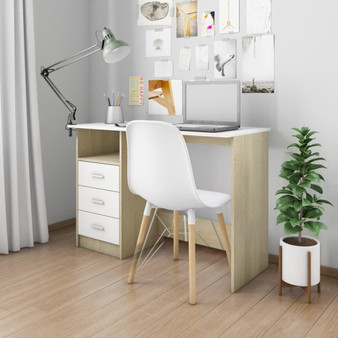 Desk White and Sonoma Oak Engineered wood A949-800563