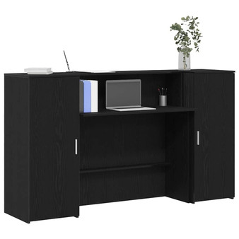 Reception Desk Black Oak 70.9x19.7x40.7" Engineered Wood A949-3324206