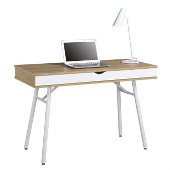Modern Heavy Duty Laptop Computer Desk with Storage Drawer in Pine Wood Finish Q280-MTCD75314981