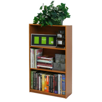 Light Cherry Finish 3-Tier Storage Shelves Bookcase Q280-F3TSBLC363