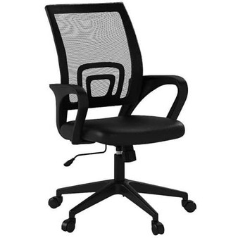 Black Modern Mid-Back Ergonomic Mesh Office Desk Chair with Armrest on Wheels Q280-HOCBWAS309192584