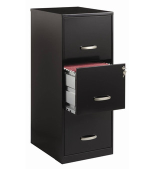 Black Metal 3-Drawer Vertical Key Locking File Cabinet Q280-BLKWYG87923