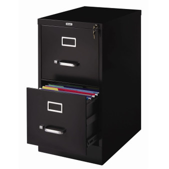 2-Drawer Vertical Filing File Cabinet with Lock in Black Metal Q280-2DLVF10124