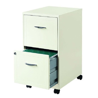 2-Drawer Pearl White Steel File Cabinet with Casters Q280-C2SF62651