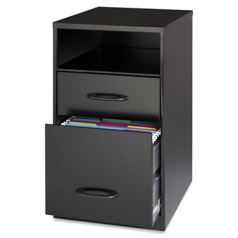 Black Metal 2-Drawer Filing Cabinet with Office Storage Shelf Q280-LMBC59685481