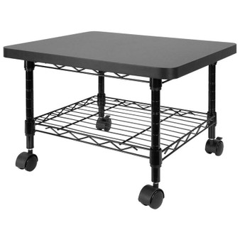 Multipurpose Black Metal 2-Tier Mobile Under Desk Printer Stand Cart w/ Casters Q280-MPPS1488