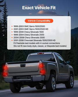 Tail Light Assembly Compatible with 1999-2006 Chevy Silverado 1500 2500 3500, 1999-2003 GMC Sierra  E415-WDDQXFLSLD15YLAFB001V0