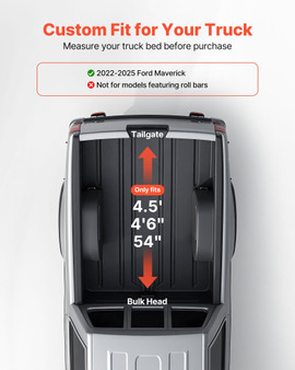 Soft Roll-Up Truck Bed Tonneau Cover, Compatible with 2022-2025 Ford Maverick, Fits Styleside 4.5 f E415-RZJLS2022202V8AY2001V0