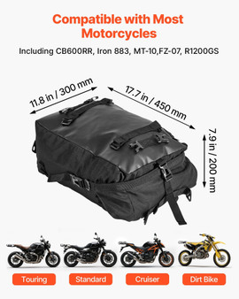 Motorcycle Tail Bag, 30 L Motorcycle Rear Seat Bag with Waterproof Rain Cover, Outdoor Sports Motor E415-CWBBL30L0000F1GH9002V0