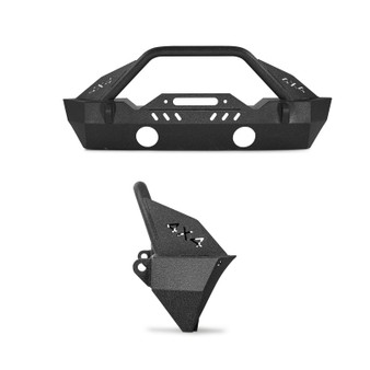 Front Bumper Compatible with 2018-2024 Jeep Wrangler JL JLU & Gladiator JT, Heavy-Duty Steel Front  E415-QCQBXG1824WR7G1H3001V0