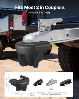 Trailer Hitch Lock, Compatible with 2 Inch Couplers, Heavy-Duty Anti-Theft Trailer Ball Lock with 3 E415-SPSOHSCX2INC4U3BJ001V0