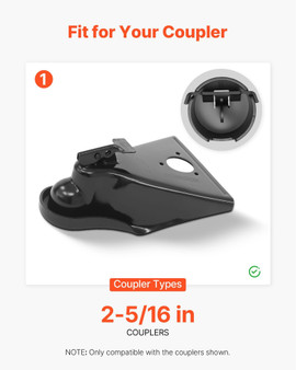  Trailer Lock, Fits 2-5/16-Inch Airstream Couplers, Heavy Duty Hitch Lock with 3 Keys Secures Secur E415-QTSTCTTSQBQL6IKIN001V0