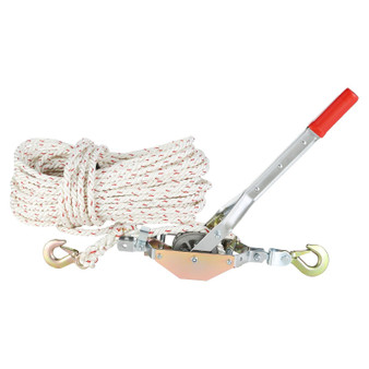 Rope Puller, 3/4 Ton (1,653 lbs) Pulling Capacity, with 100' of 0.6" dia. Rope, 2 Hook, Come Along  E415-DLSJXQ34T100P5QJIV0