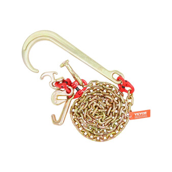 J Hook Chain, 5/16" x 6' G80 15" Long Shank J Hook Tow Chain with RTJ Cluster Hook & Grab Hook, 540 E415-RTJGTLMGDX1JFWHVRV0