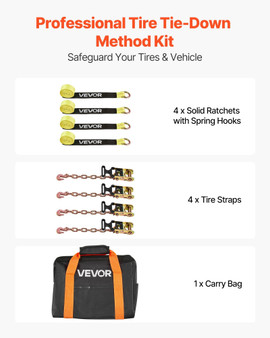 Wheel Chock Tie-Down Kit, Tire-Style Tow Dolly Strap, Car Tie Down Kit with Heavy-Duty Hook, Break  E415-CLJGTJ2LTXZXN7NFW001V0