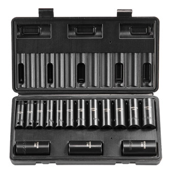 3/8" Drive Impact Socket Set, 15 Piece Deep Socket Set Metric 8-22mm, 6 Point Cr-Mo Alloy Steel for E415-CJTTZJ1CRMO1D0PTUV0