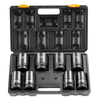 1" Drive Impact Socket Set, 8 Piece Deep Socket Set Metric 27-41mm, 6 Point Cr-Mo Alloy Steel for A E415-CJTTZJ1CRMO8V7TC1V0
