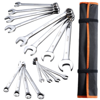 Combination Wrench Set, 25-Piece Open End Wrench Set with Roll-up Pouch, Carbon Steel Wrench Set  M E415-DXBSTZGDK25P2B3VYV0
