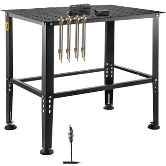 Welding Table 36" x 24", 800LBS Capacity Welding Workbench Table, Heavy-Duty Work Bench with 0.63"  E415-GDXHZ800LB36HJ2L5V0