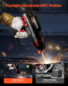 Portable Handheld Welding Machine, 20 - 130A Portable ARC Welder with Stepless Current Adjustment & E415-WAQDZSCSHJ13AB3GSV1