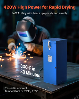 Portable Welding Rod Oven, 50LBS Capacity Electrodes Drying Oven 420W 120V, 300?„‰ Fast Heating Wel E415-50BFXLSDHTHGYR2XK001V9