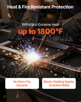 Carbon Felt Welding Blankets, 2-Pack 20" x 36" Flame Retardant Welding Blanket, Up to 1800?°F Heat  E415-FHTZT2036INCMITTK001V0